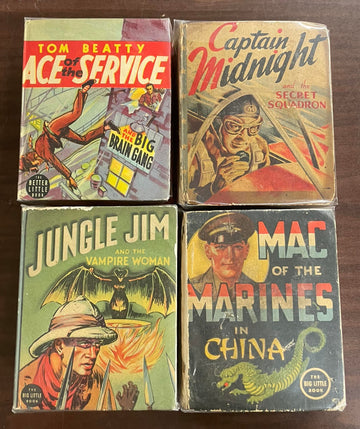 Vintage Big/Better Little Book lot of 4 Mac of the Marines Jungle Jim Tom Beatty