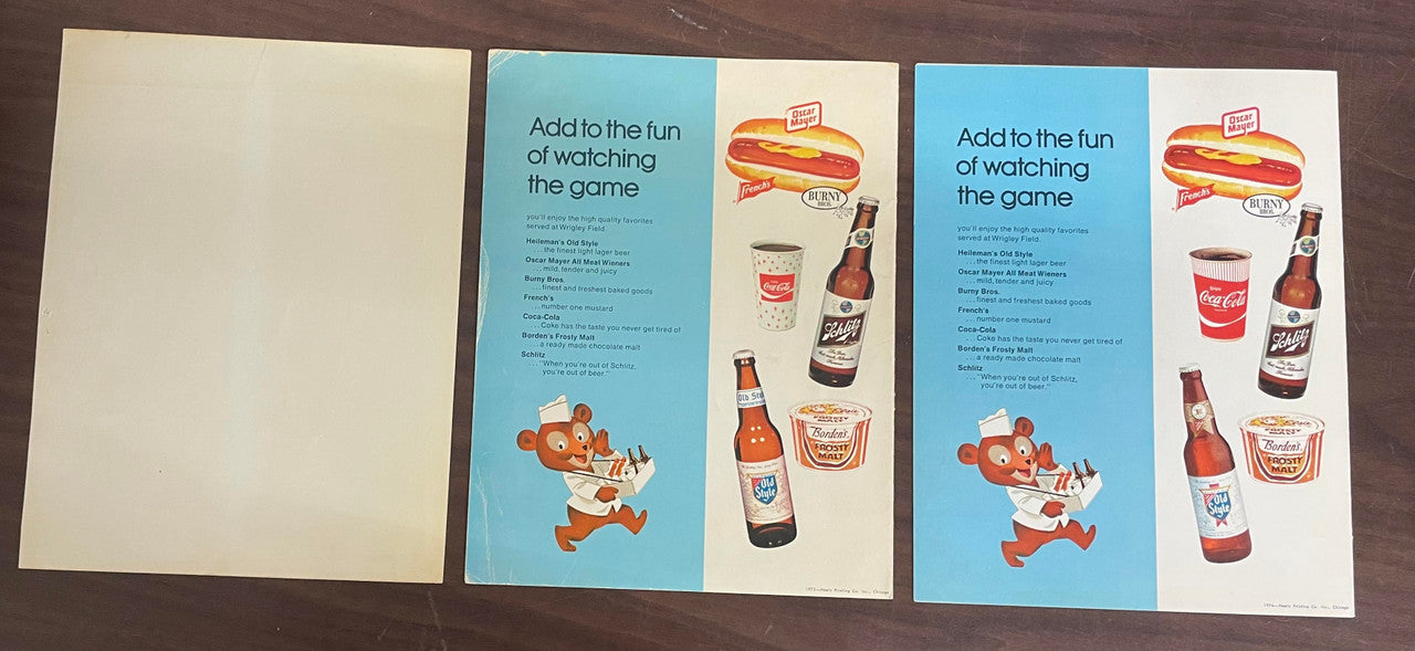 1970-1979 Chicago Cubs Program Lot of 12 w/ Team Poster & Old Timers Day