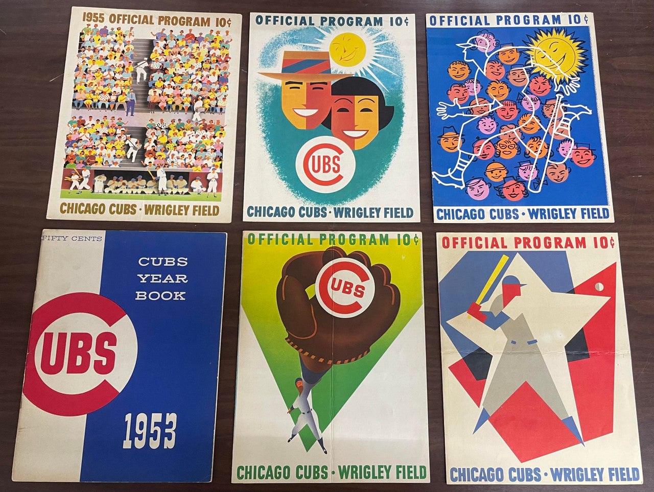 1948-1959 Chicago Cubs Program Lot of 13 Mays Clemente Aaron Jackie Robinson