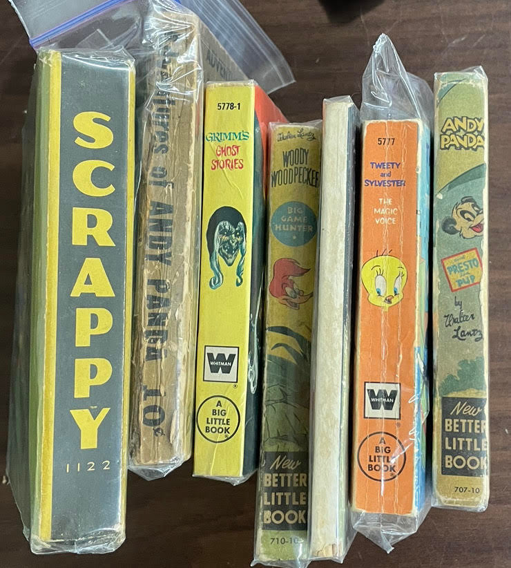 Vintage Big/Better Little Book lot of 7 Scrappy Tweety and Sylvester Andy Panda