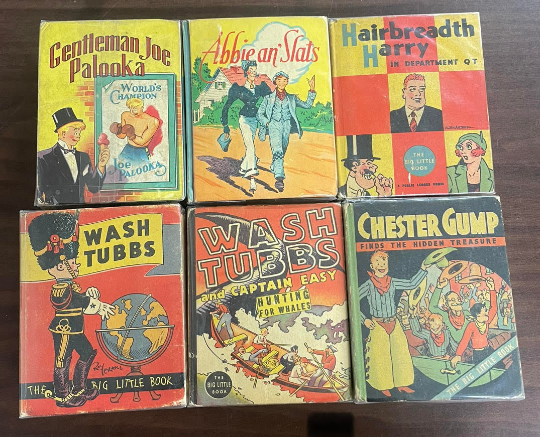 Vintage Big Little Book lot of 6 Wash Tubbs Chester Gump Abbie an' Slats