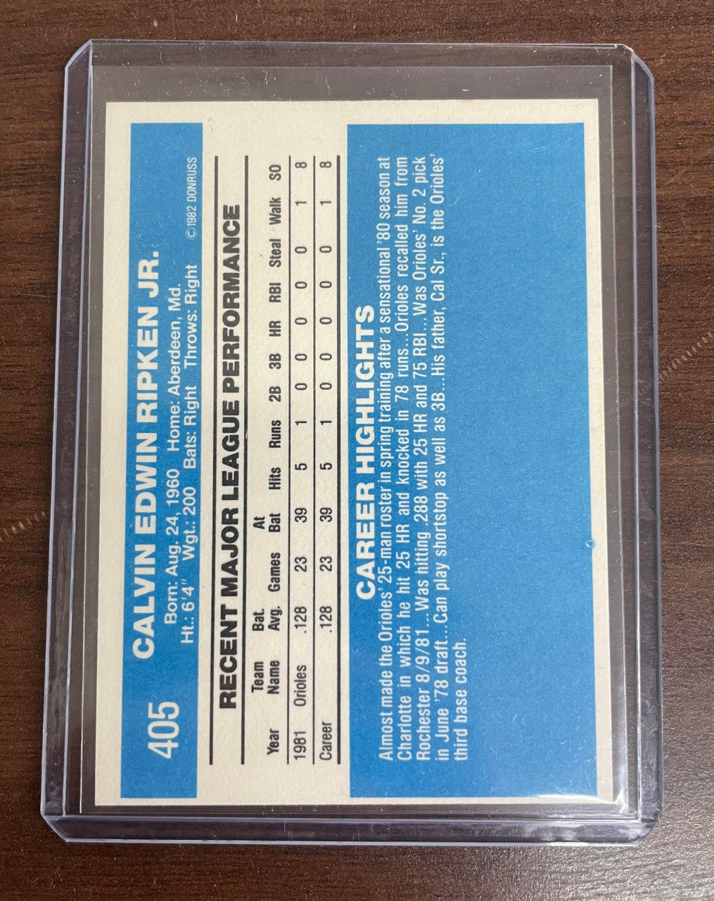 1982 Donruss Baseball Complete Set (660) NM/MT Cal Ripken Jr. RC