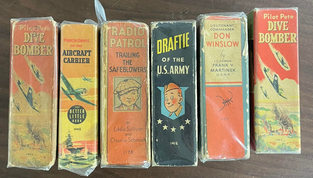 Vintage Big Little Book lot of 6 Dive Bomber Don Winslow Radio Patrol Draftie