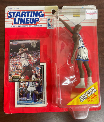 1993 Kenner Starting Lineup Shaquille O'Neal 2 Topps RC Cards NIB