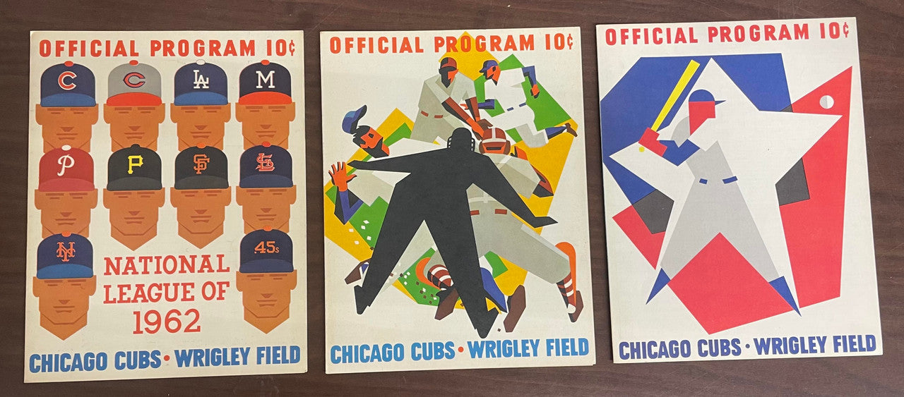 1960-1969 Chicago Cubs Program Lot of 13 Clemente Mays Bench Rose Aaron