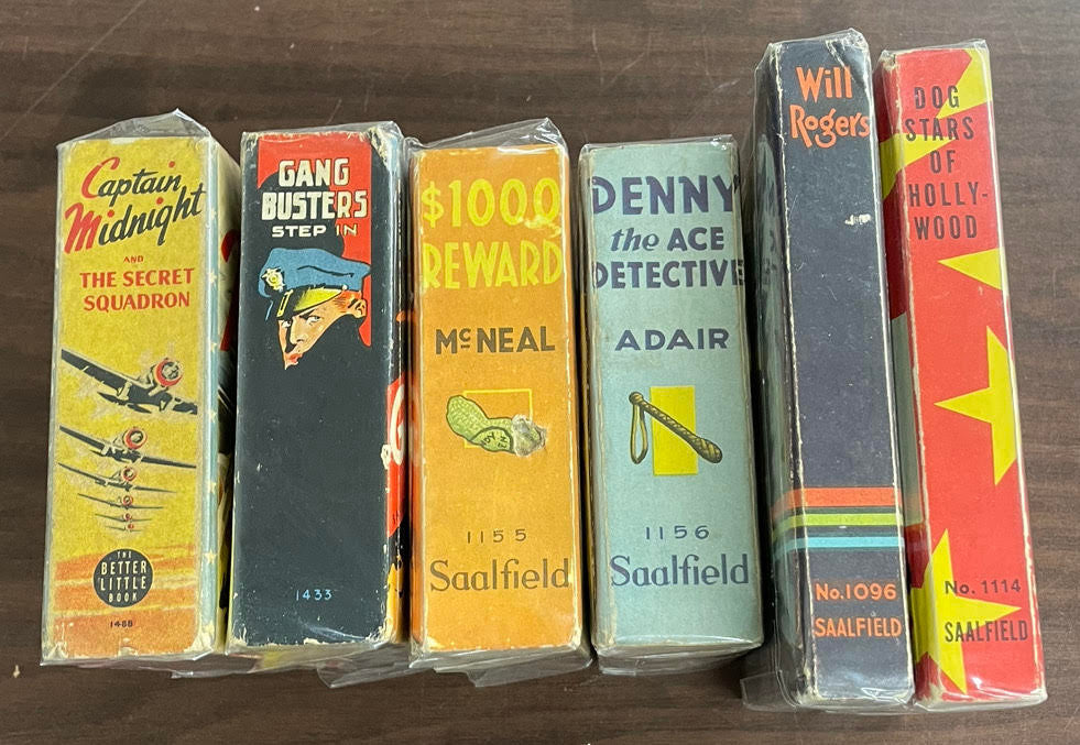Vintage Big/Better Little Book lot of 6 Denny Ace Detective Captain Midnight