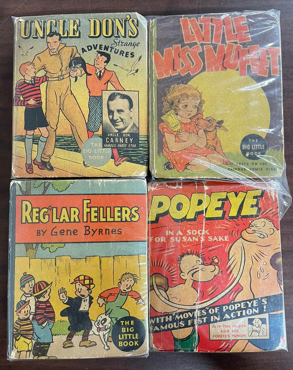 Vintage Big Little Book lot of 4 Uncle Don Reg'lar Fellers Little Miss Muffet