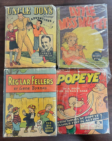 Vintage Big Little Book lot of 4 Uncle Don Reg'lar Fellers Little Miss Muffet