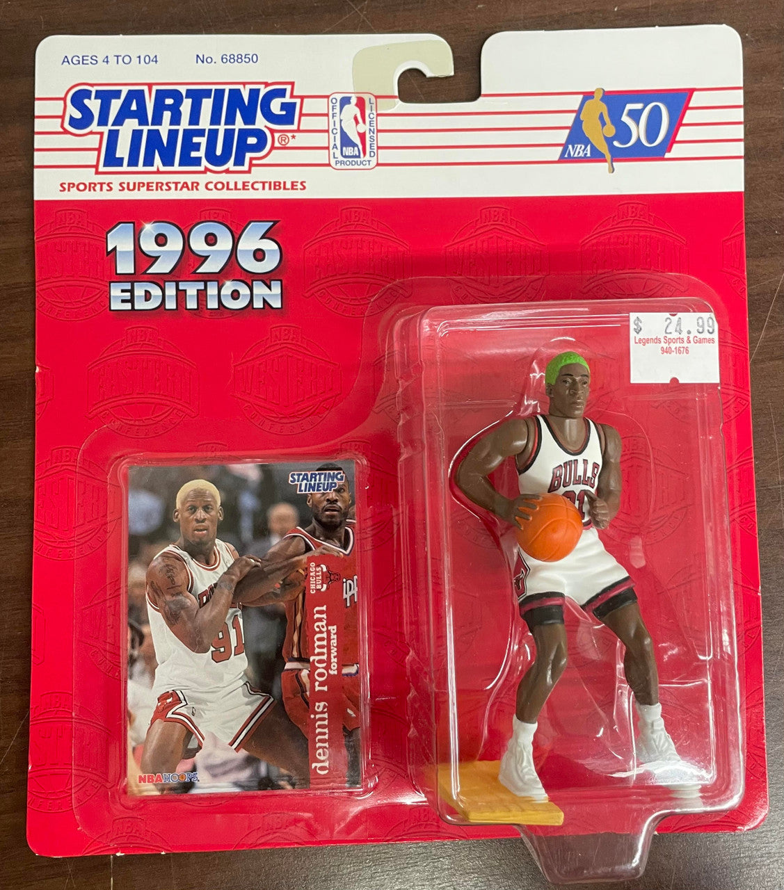 1996 Kenner Starting Lineup Dennis Rodman Green Hair NIB