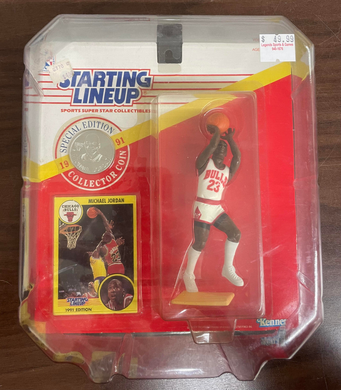 1991 Kenner Starting Lineup Michael Jordan w/ Coin NIB