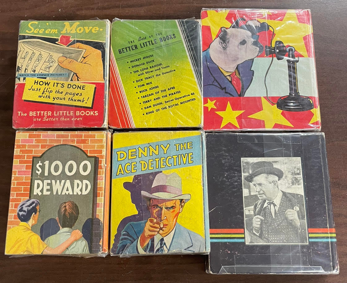 Vintage Big/Better Little Book lot of 6 Denny Ace Detective Captain Midnight