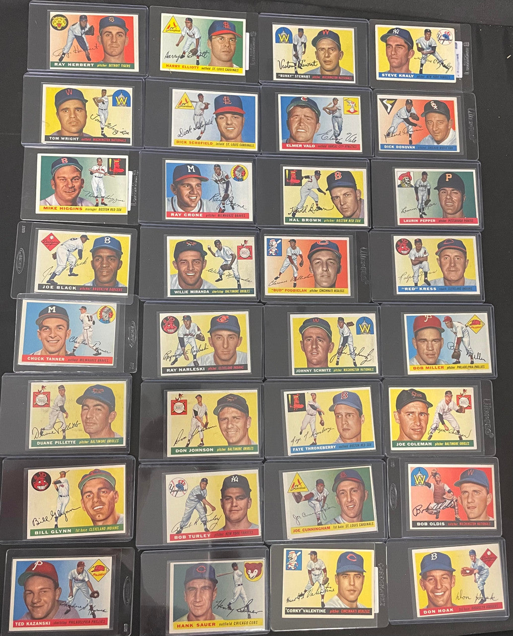 1955 Topps Baseball Near Complete Set 187/206 VG/EX-EX w/ 16 PSA Graded