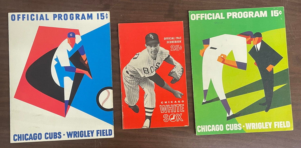 1960-1969 Chicago Cubs Program Lot of 13 Clemente Mays Bench Rose Aaron