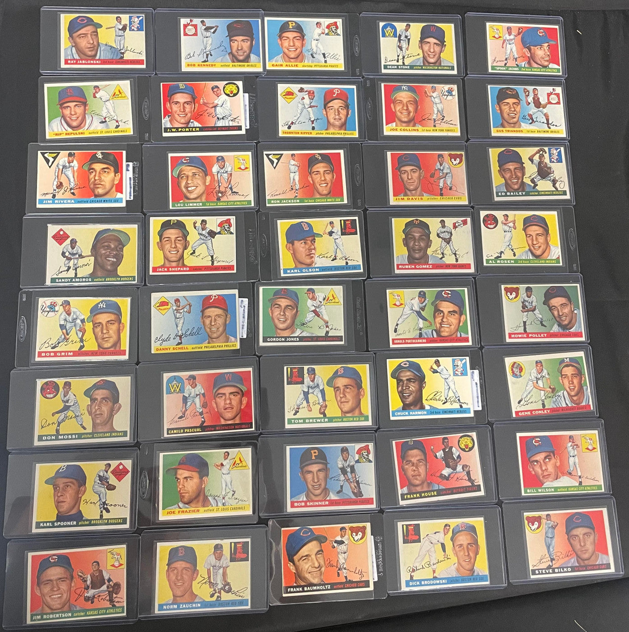 1955 Topps Baseball Near Complete Set 187/206 VG/EX-EX w/ 16 PSA Graded
