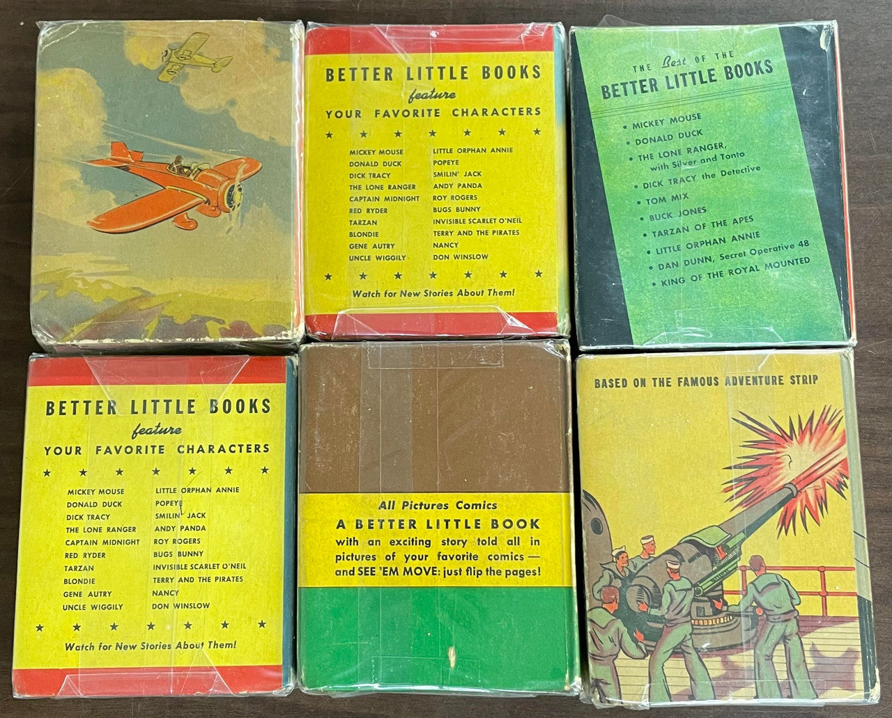 Vintage Big/Better Little Book lot of 6 Tailspin Tommy Don Winslow Buz Sawyer