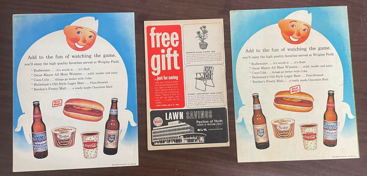 1960-1969 Chicago Cubs Program Lot of 13 Clemente Mays Bench Rose Aaron