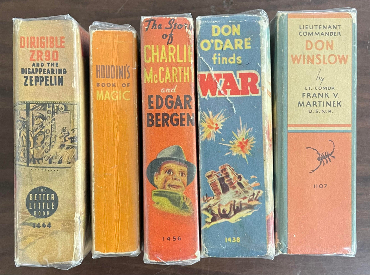 Vintage Big Little Book lot of 5 Dirigible ZR90 Don Winslow Don O'Dare Houdini