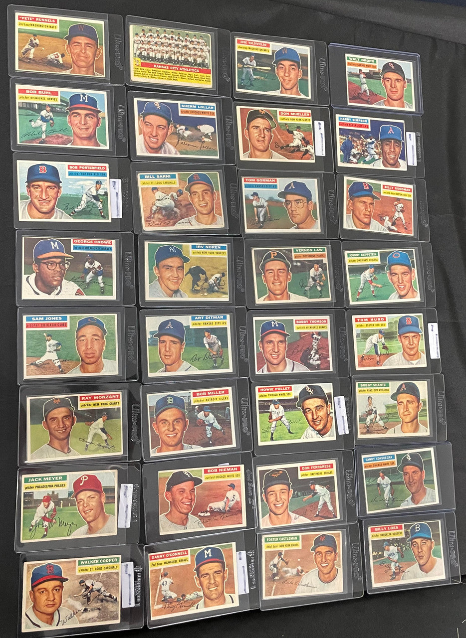 1956 Topps Baseball Near Complete Set 304/340 VG/EX-EX w/ Stars