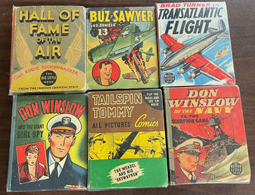 Vintage Big/Better Little Book lot of 6 Tailspin Tommy Don Winslow Buz Sawyer