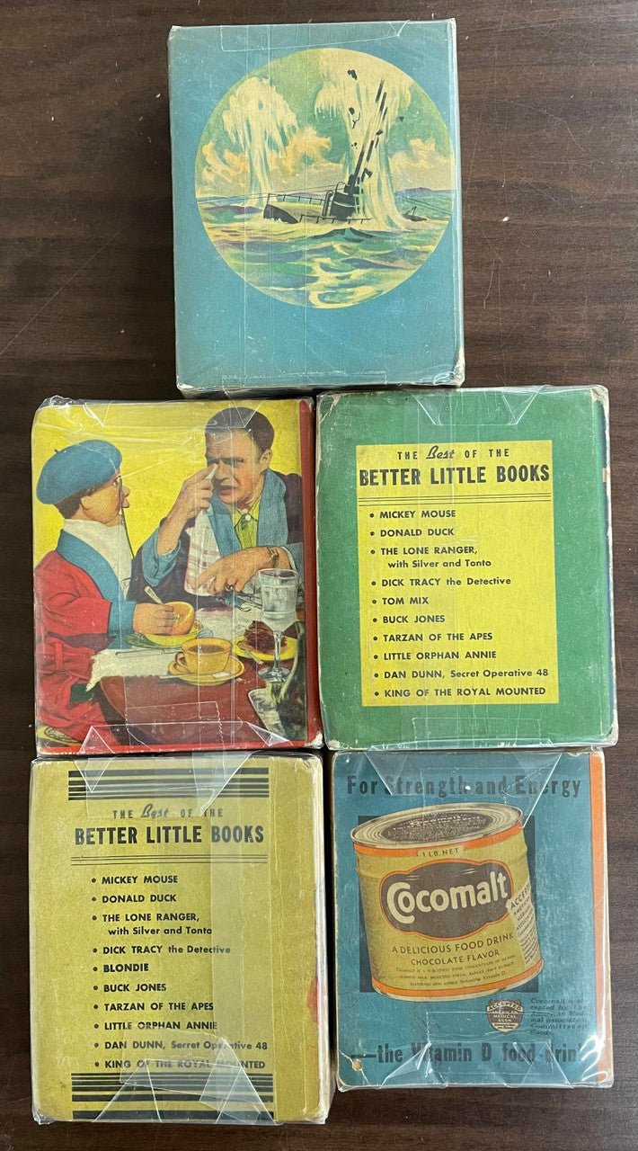 Vintage Big Little Book lot of 5 Dirigible ZR90 Don Winslow Don O'Dare Houdini