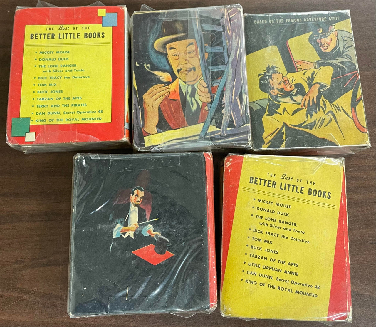 Vintage Big Little Book lot of 5 Young Detective Charlie Chan Red Barry Houdini