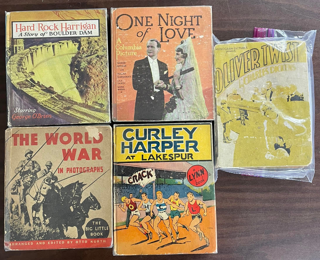 Vintage Big Little Book lot of 5 The World War Oliver Twist  Curley Harper