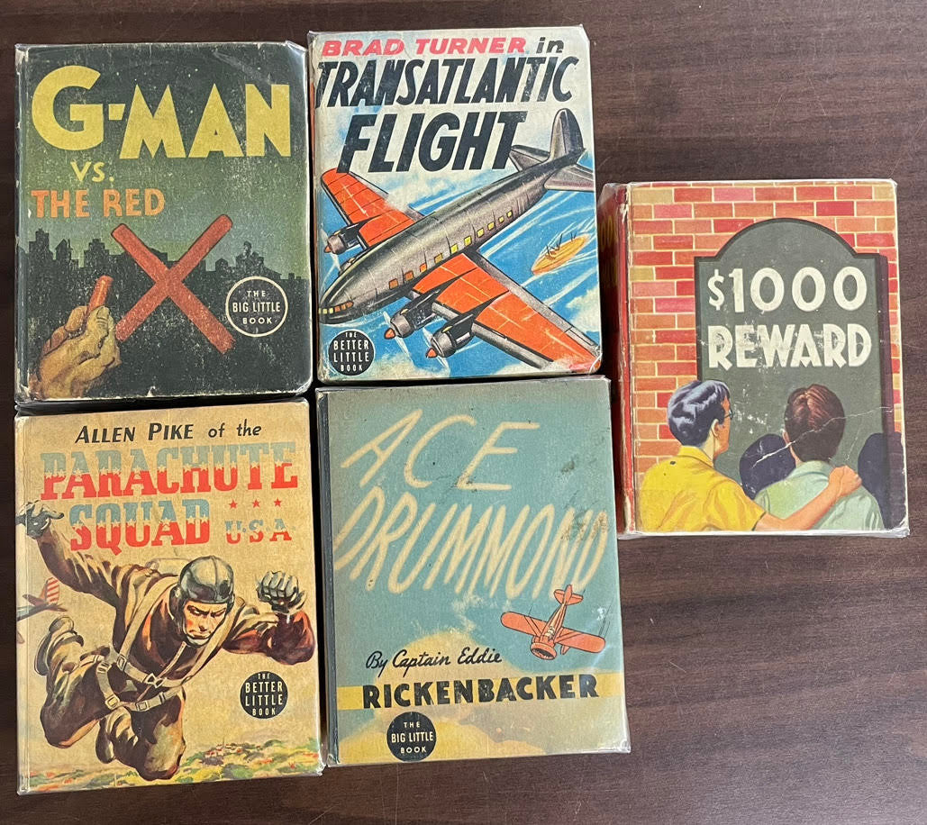 Vintage Big/Better Little Book lot of 5 Allen Pike Ace Drummond $1000 Reward