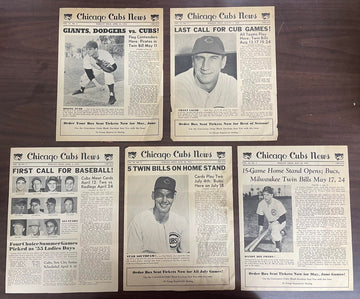 1952-1955 Chicago Cubs News Newsletter Newspaper Lot of 5