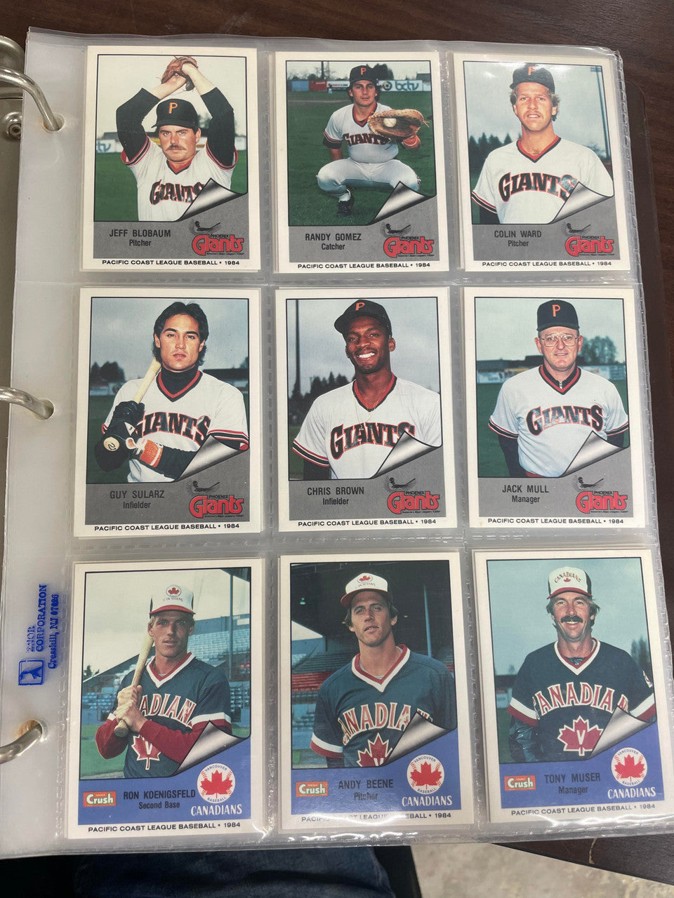 1984 Cramer PCL Pacific Coast League Baseball Complete Set (250) NM-MT