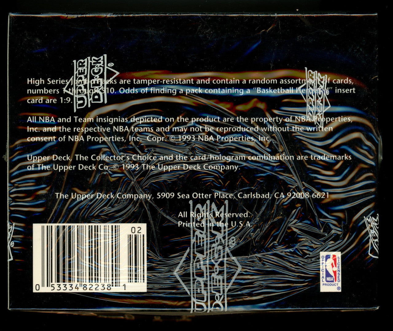 1992/93 Upper Deck High Series Basketball Jumbo Box Factory Sealed