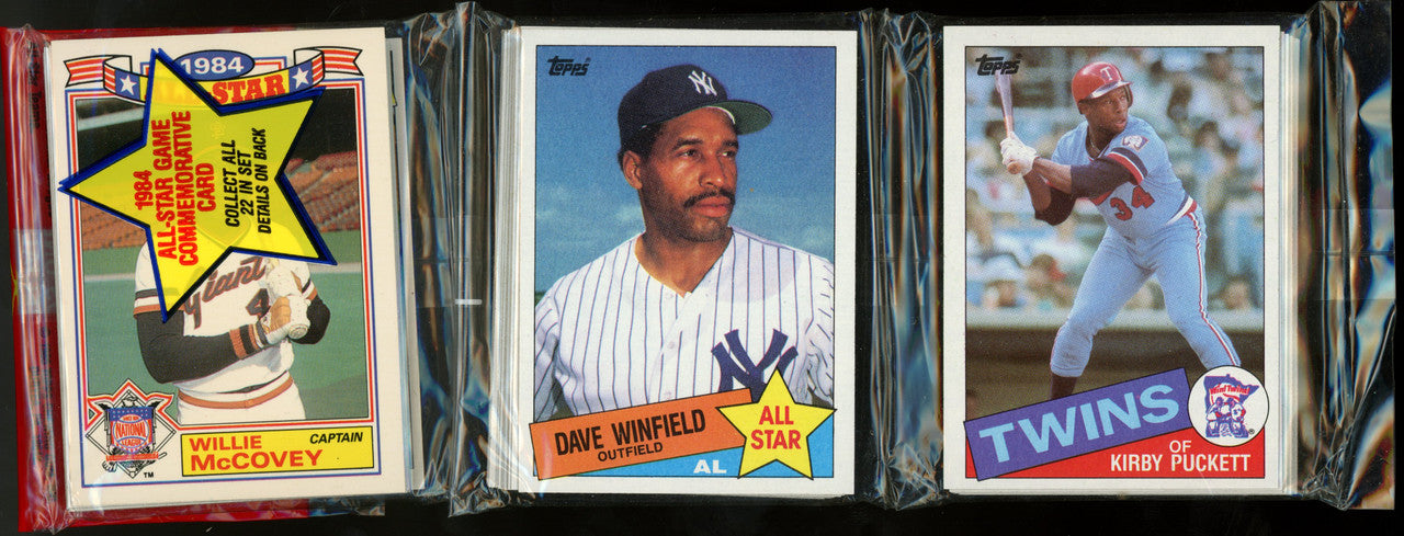 1985 Topps Baseball Rack Pack Kirby Puckett RC On Top