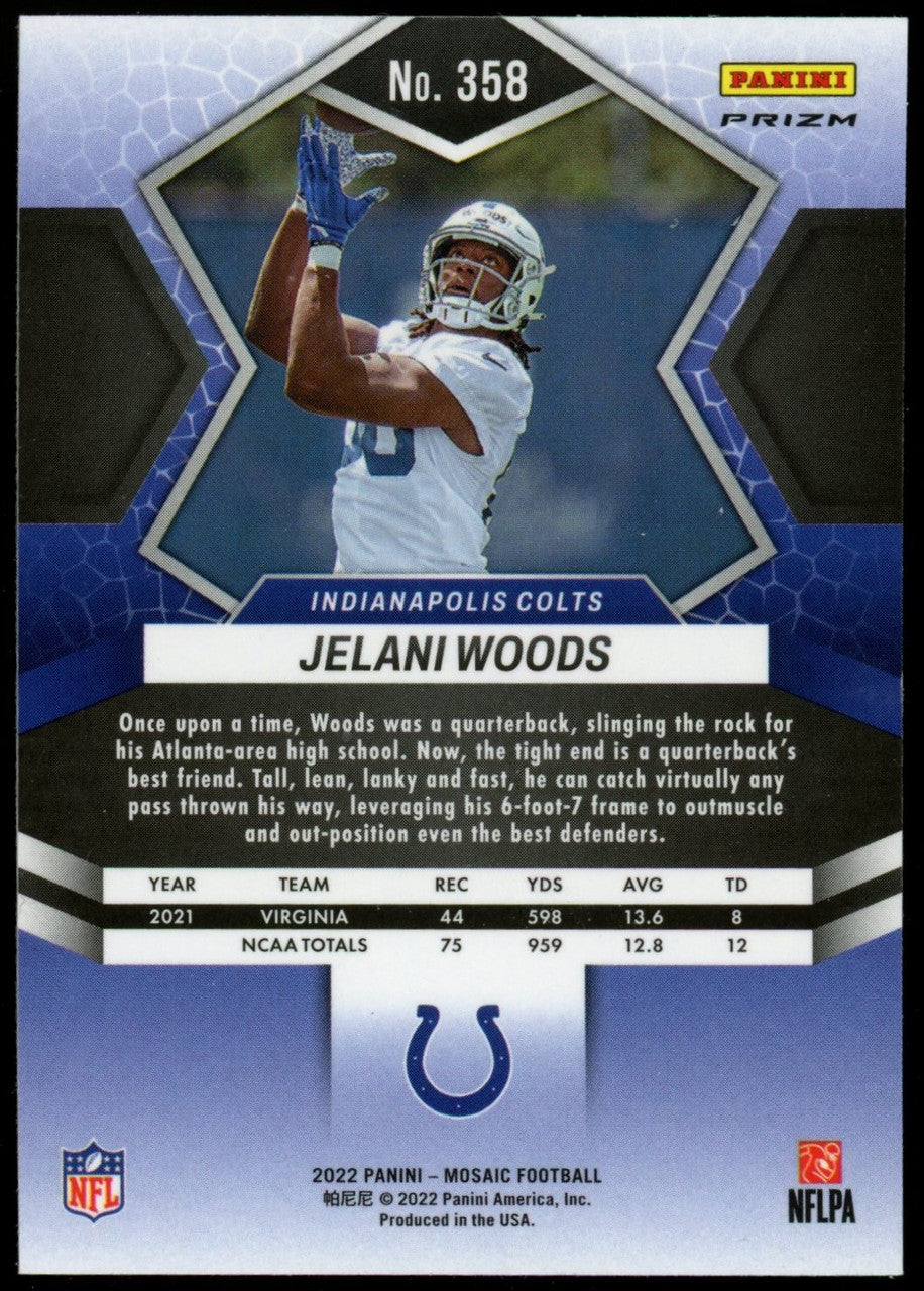 2022 Panini Mosaic Jelani Woods RC Honeycomb #358