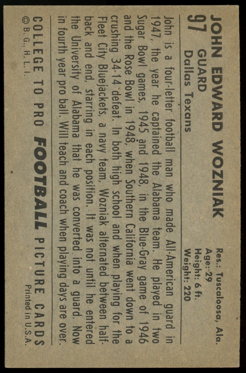 1952 Bowman Large John Wozniak #97 EX+
