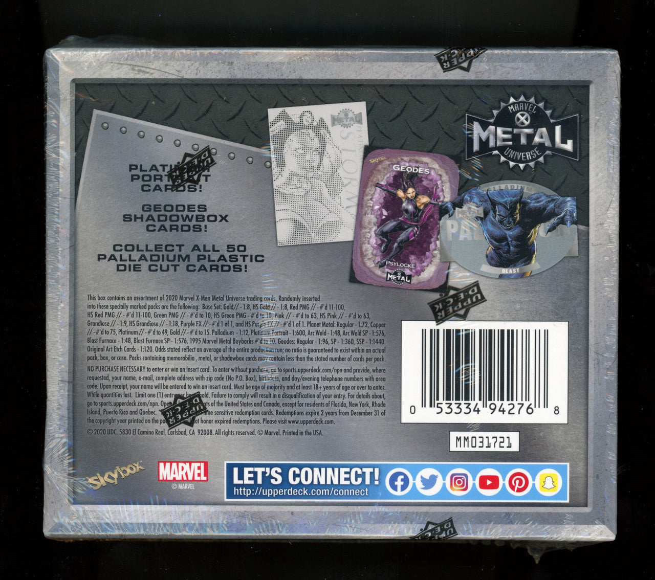 2020 Upper Deck Marvel X-Men Metal Universe Hobby Box Factory Sealed
