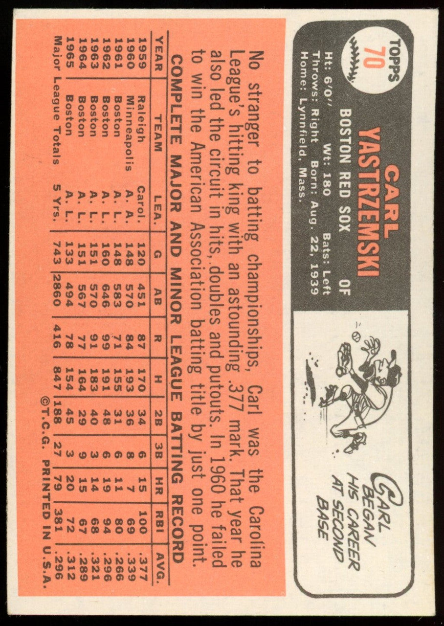 1966 Topps Carl Yastrzemski #70 EX