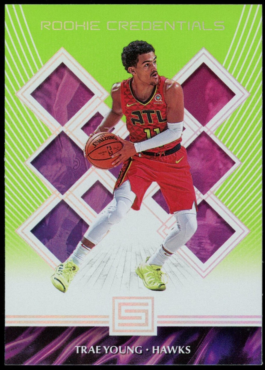 2018-19 Status Trae Young Rookie Credentials Lime Green RC