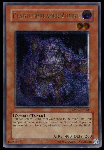 Yugioh Plaguespreader Zombie Ultimate Rare #CSOC-EN031